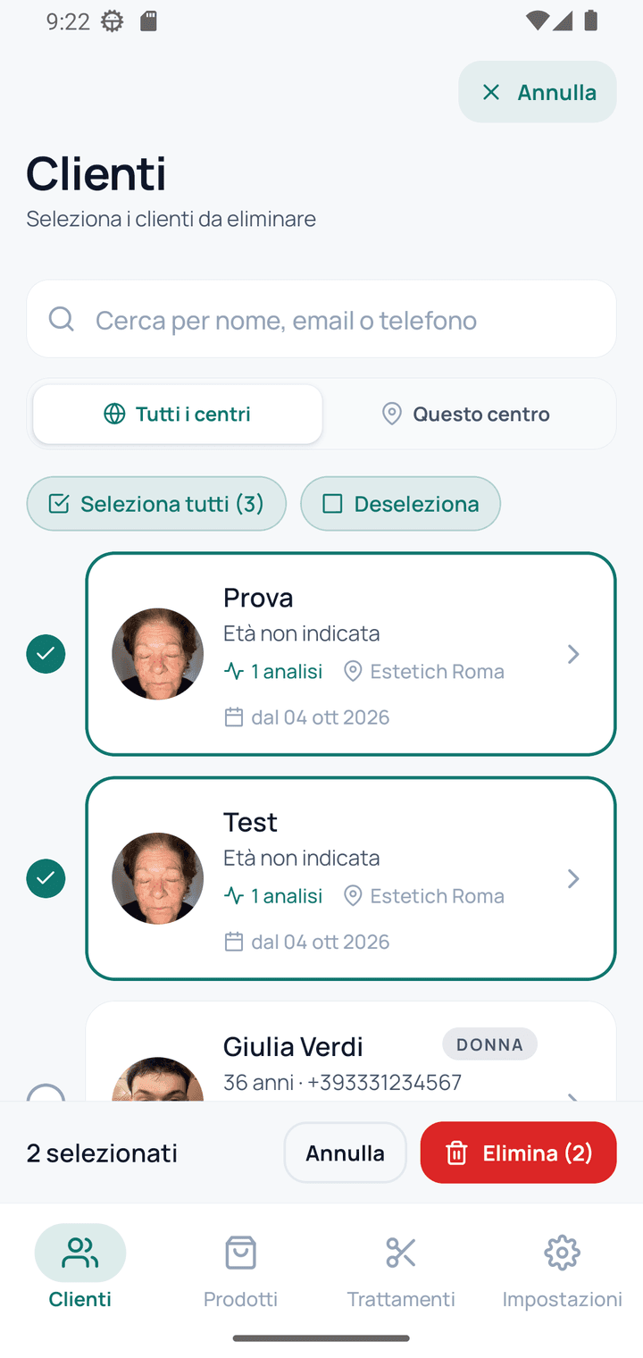 Selezione clienti